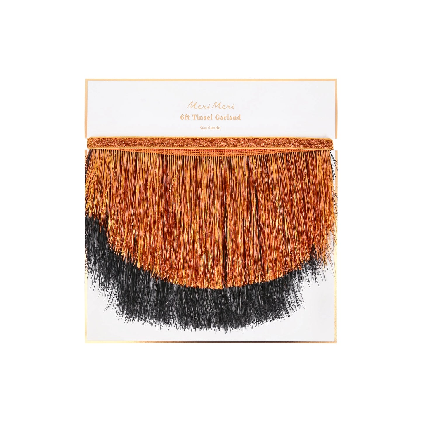 Orange & Black Tinsel Scalloped Garland
