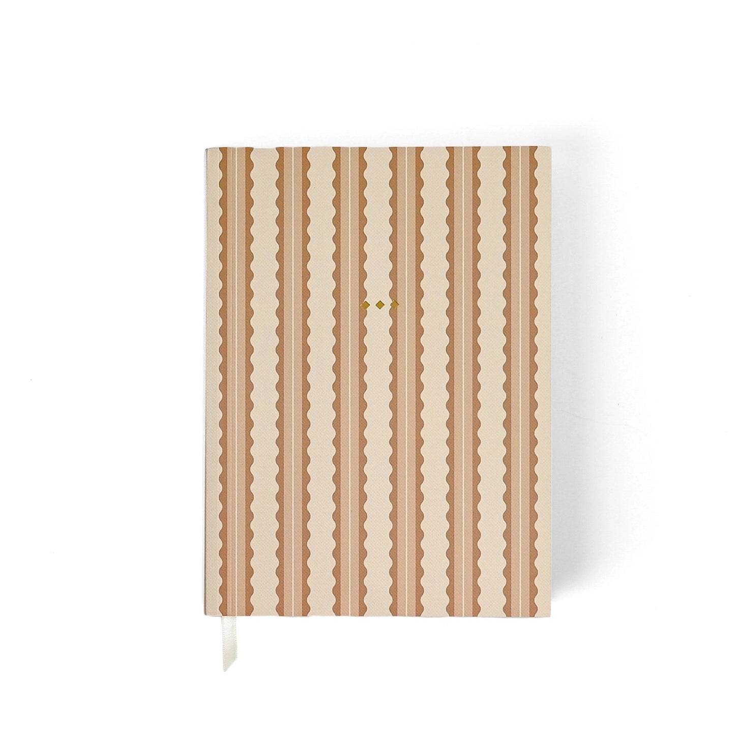 Tan Scalloped Stripe Soft Cover Journal