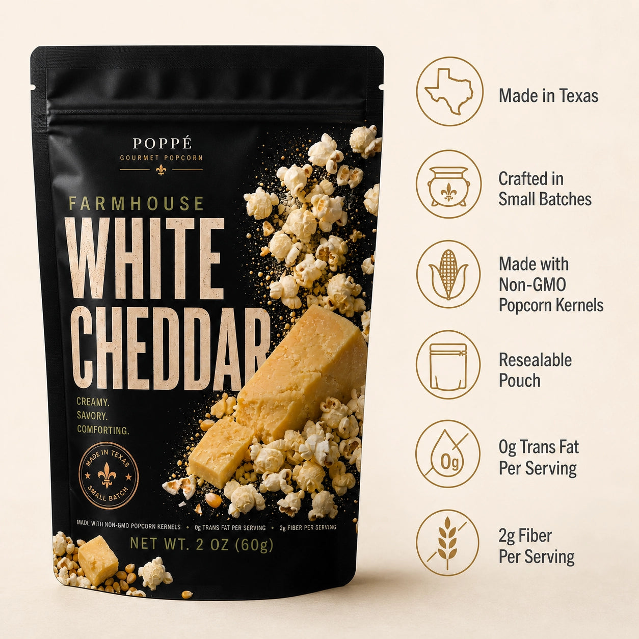Farmhouse White Cheddar Gourmet Popcorn