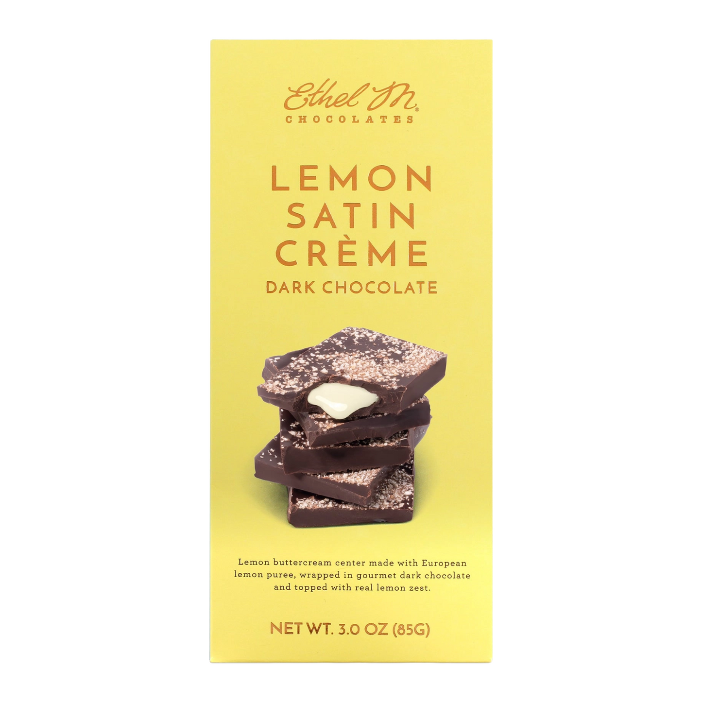 Lemon Satin Crème Dark Chocolate Tablet Bar by Ethel M Chocolates