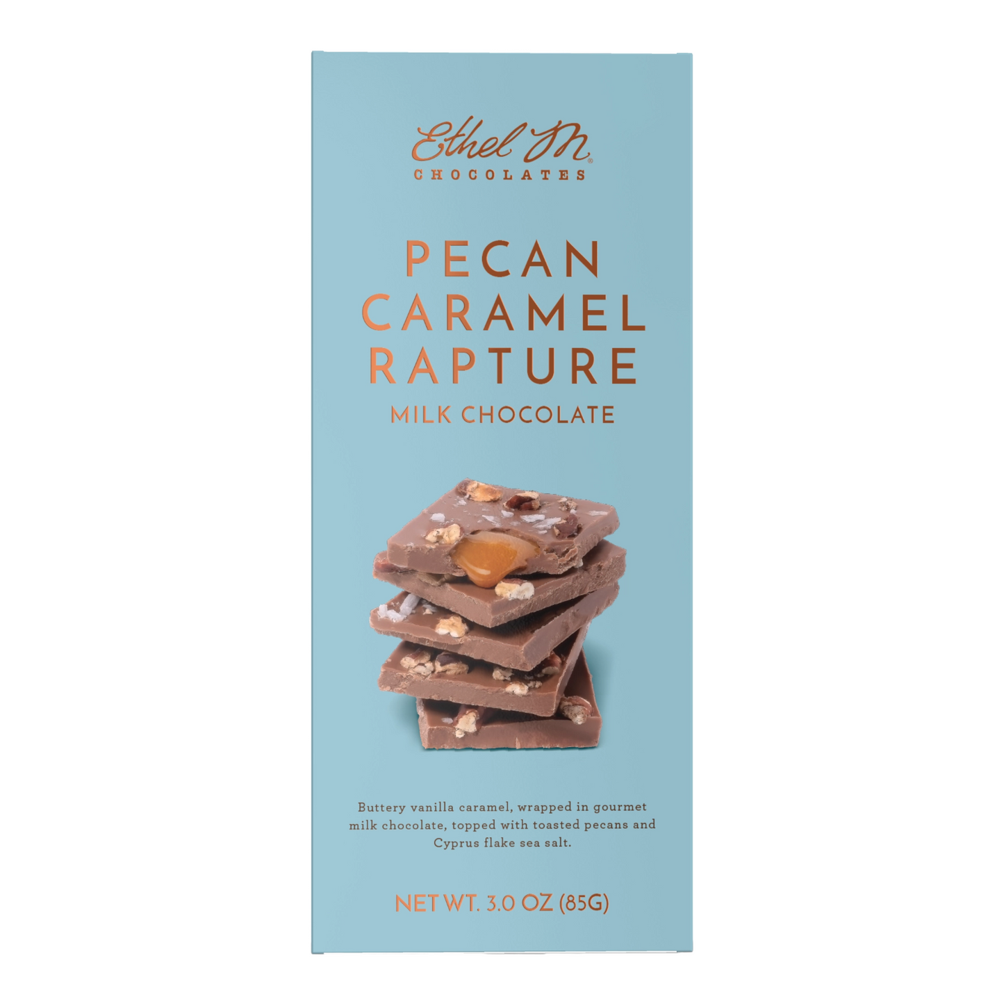 Pecan Caramel Rapture Milk Chocolate Tablet Bar by Ethel M Chocolates