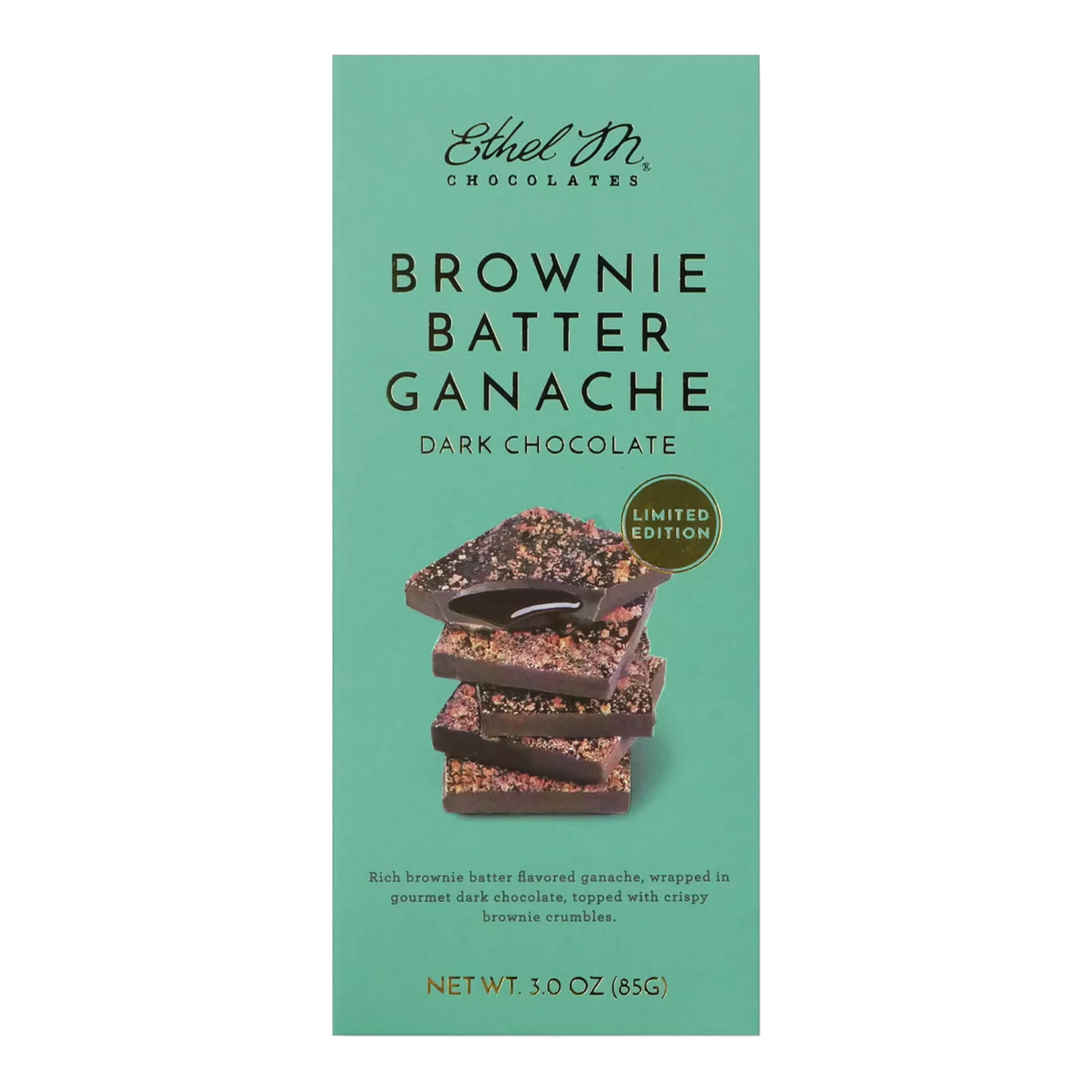 Limited Brownie Batter Ganache Dark Chocolate Bar by Ethel M Chocolates