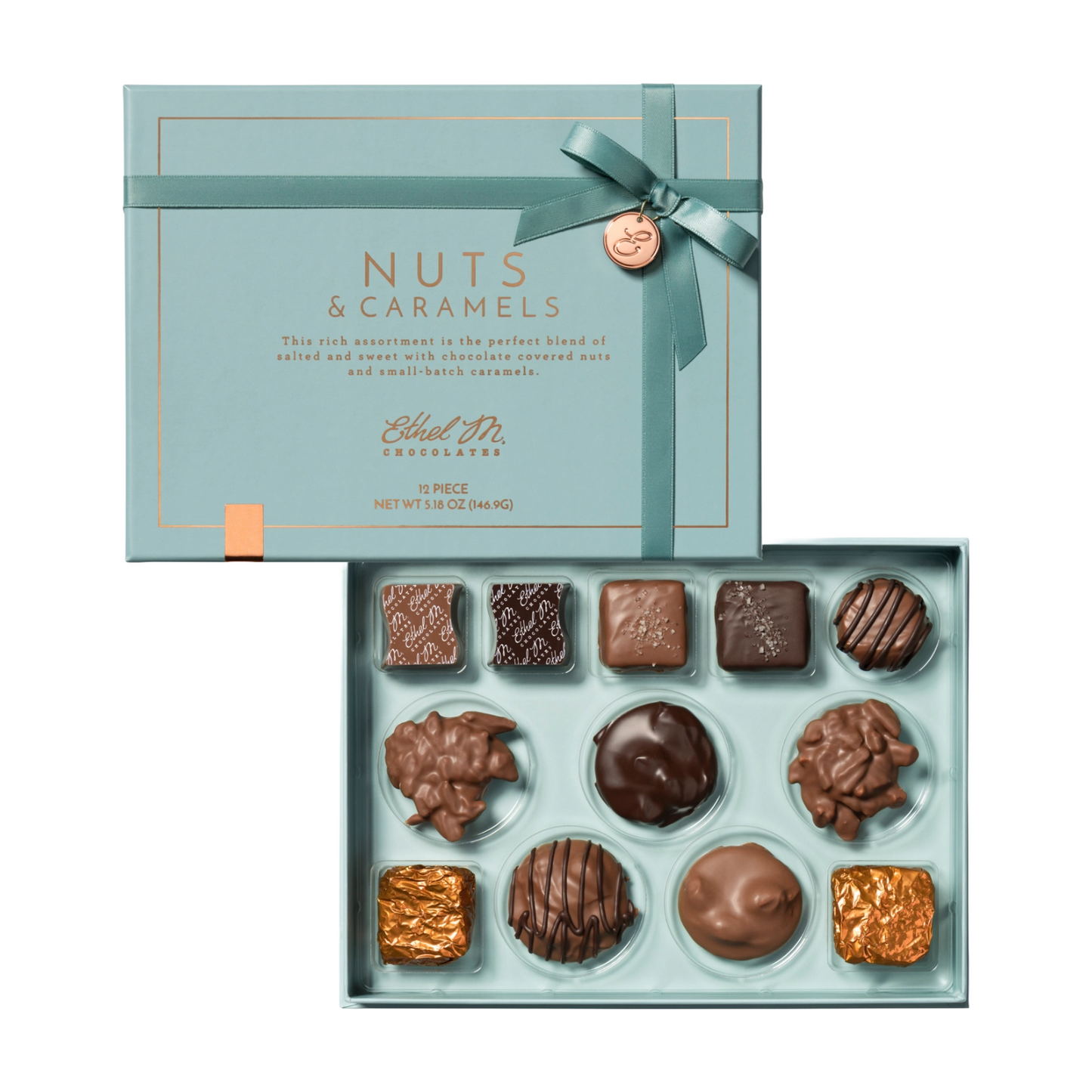 Premium 12pc Nuts & Caramels Assortment by Ethel M Chocolates