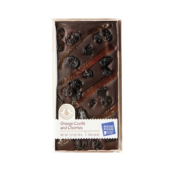 Orange Confit & Cherries Dark Chocolate Bar