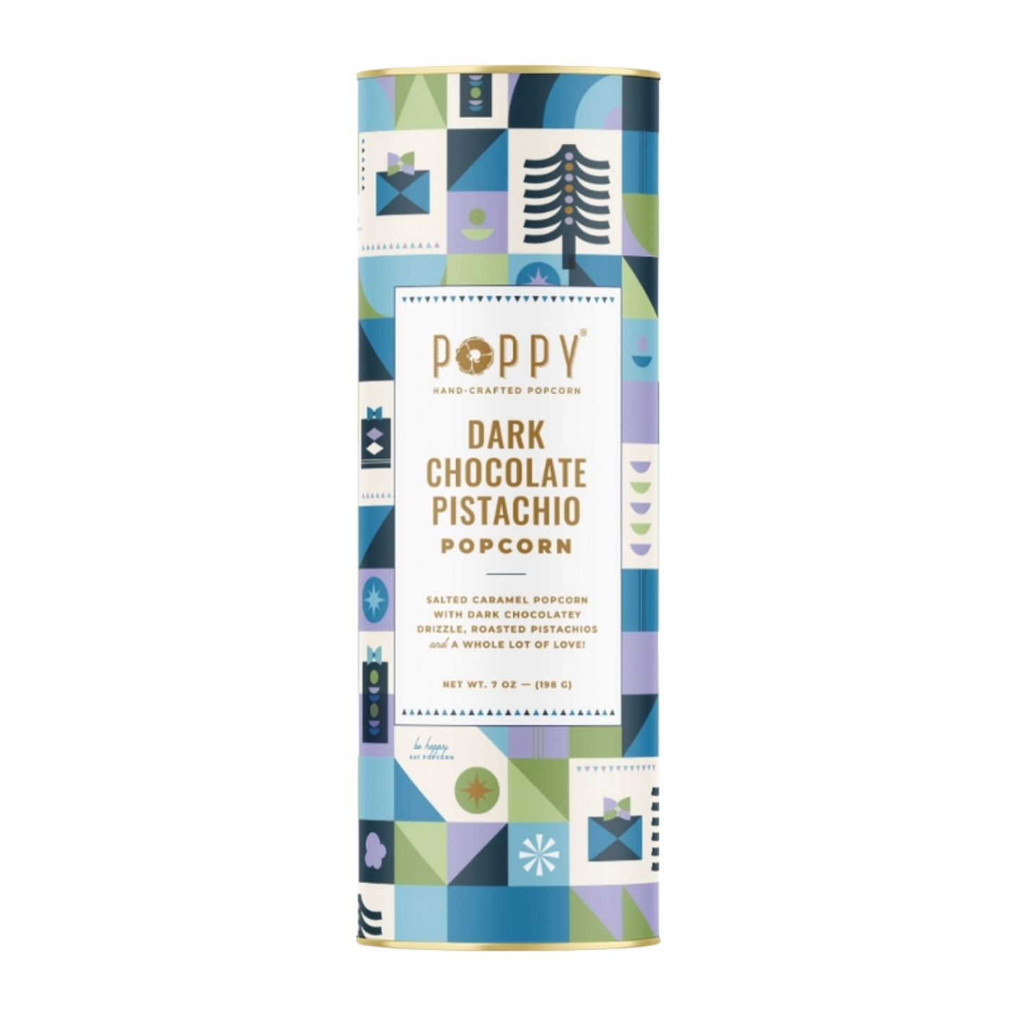 Poppy Dark Chocolate Pistachio Holiday Popcorn