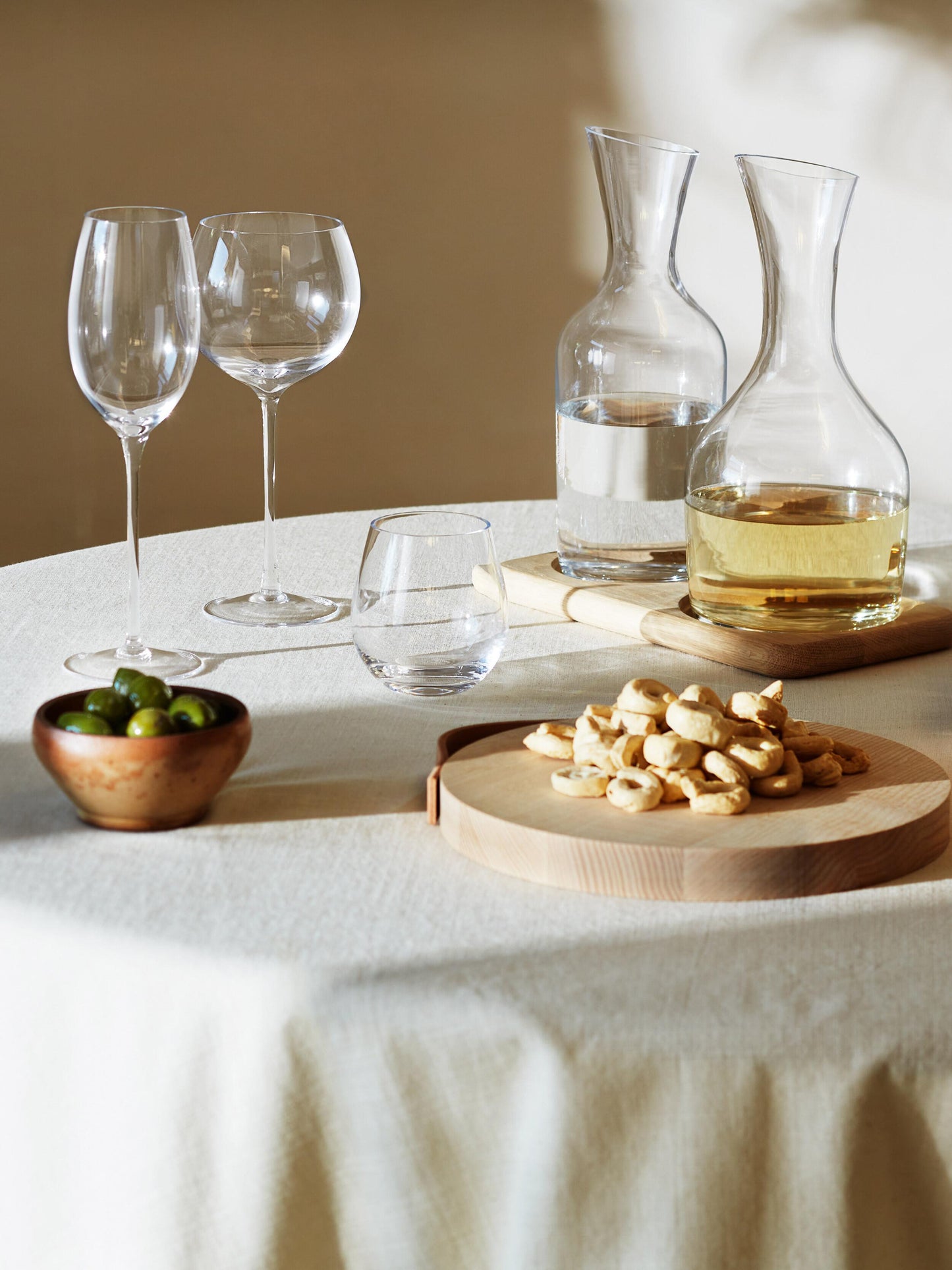 Carafe Set with Oak Base