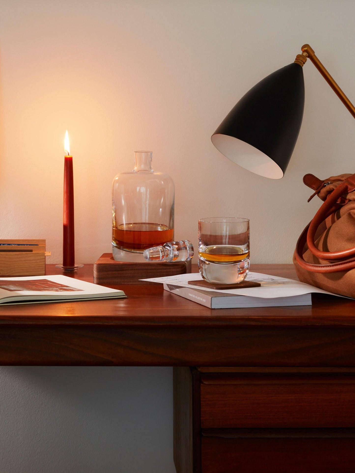 Whiskey Renfrew Tumbler Set with Walnut Coasters