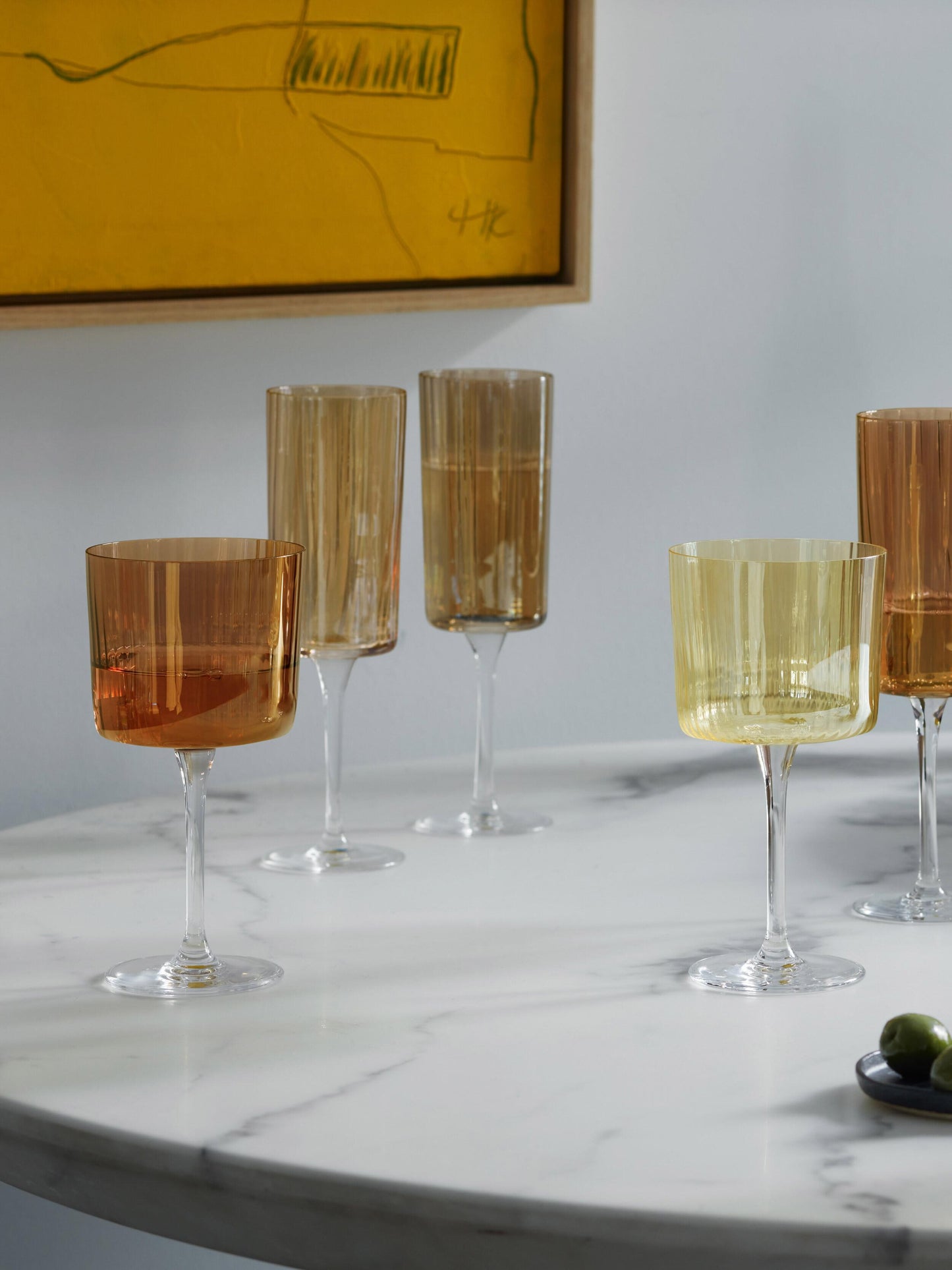 Amber Wine Glass Set
