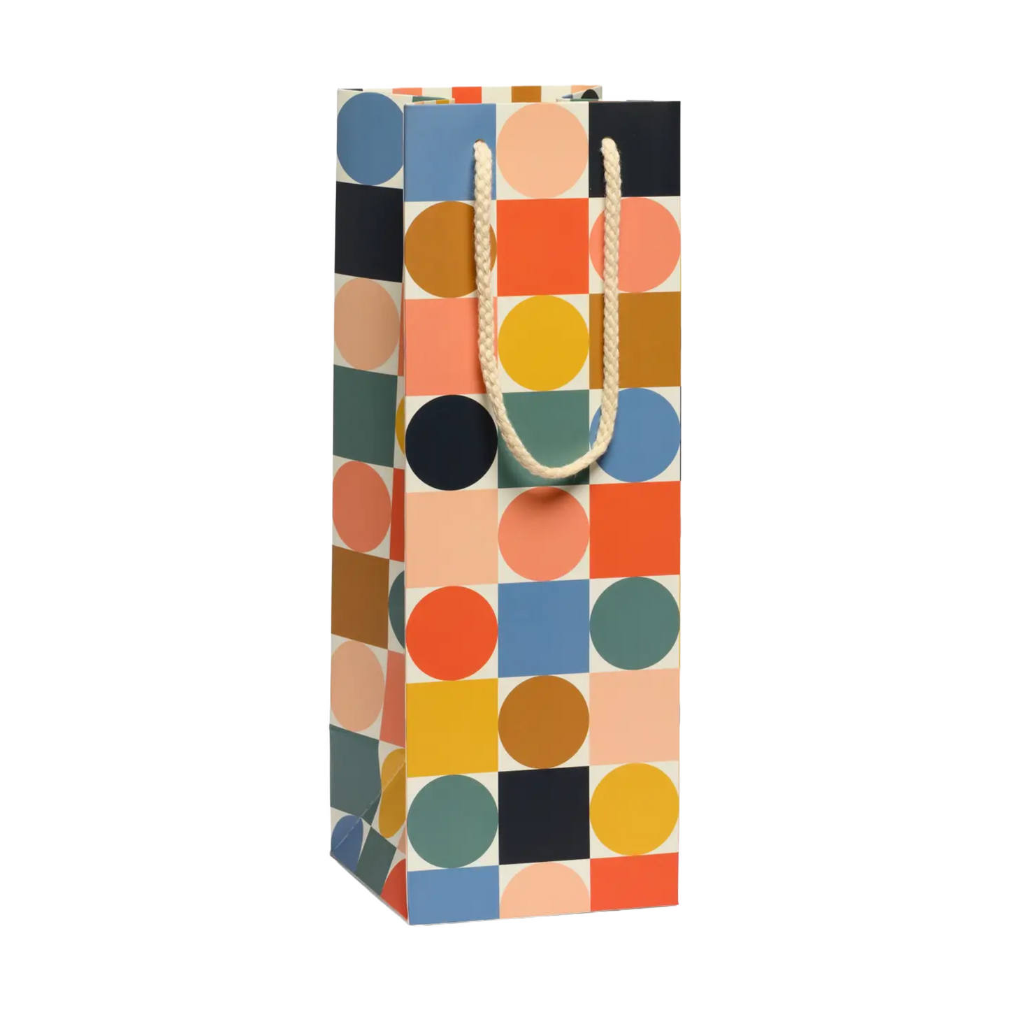 Circles and Squares Wine Gift Bag by Red Cap Cards