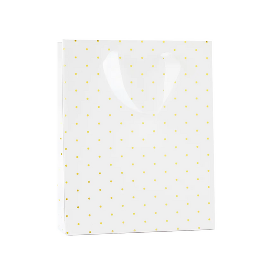 Medium Gold Swiss Dot Gift Bag by Sugar Paper