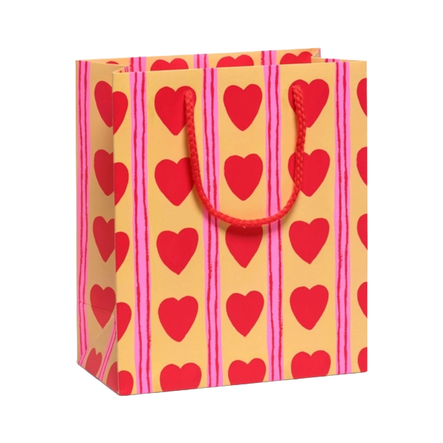 Medium Heart Stripe Gift Bag by Red Cap Cards