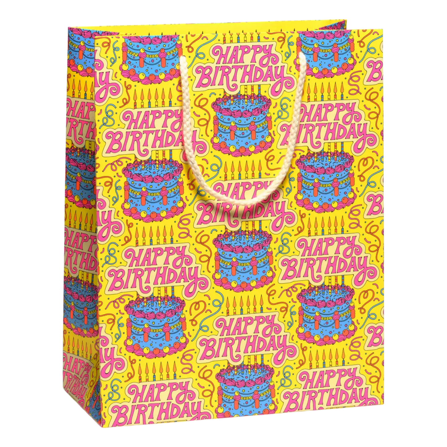 Large Cake and Confetti Gift Bag by Red Cap Cards