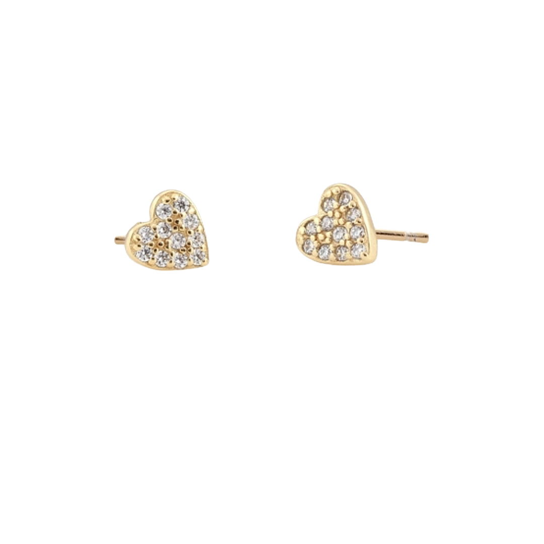 Heart Crystal Stud Earrings
