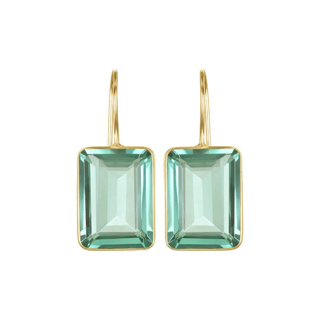 Sage Valencia Emerald Cut Dangles by Amelia Rose Jewelry