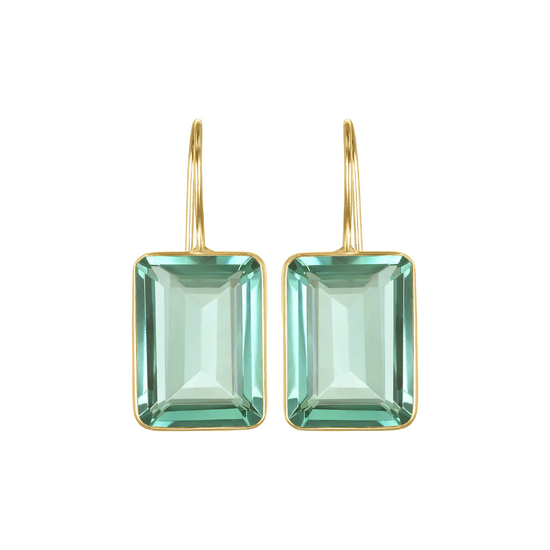 Sage Valencia Emerald Cut Dangles by Amelia Rose Jewelry