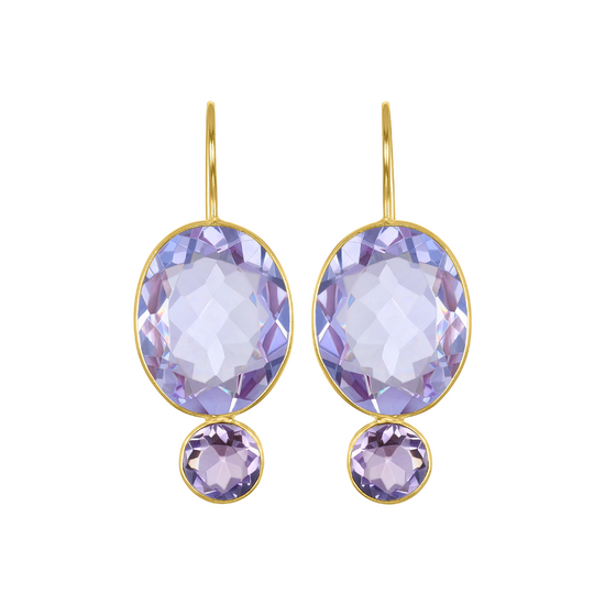 Lilac Valencia Oval Cut Earrings by Amelia Rose Jewelry