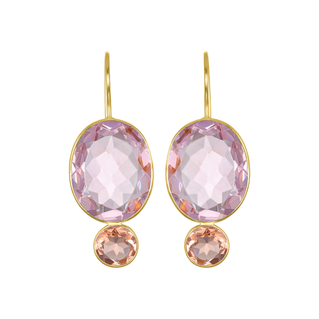 Peony Valencia Oval Cut Earrings by Amelia Rose Jewelry