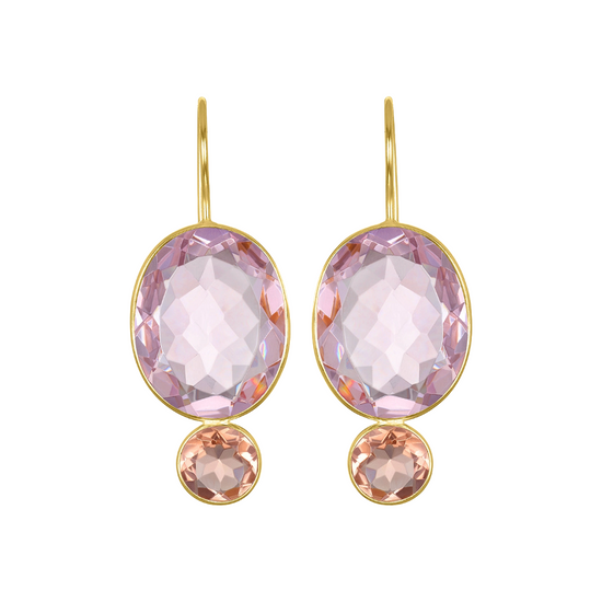 Peony Valencia Oval Cut Earrings by Amelia Rose Jewelry