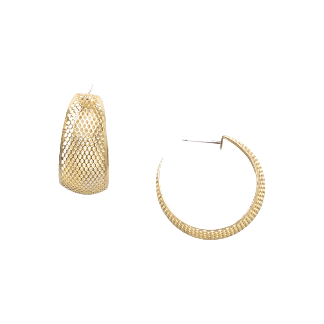 Gold Mesh Hoop Earrings by Michelle Starbuck Design
