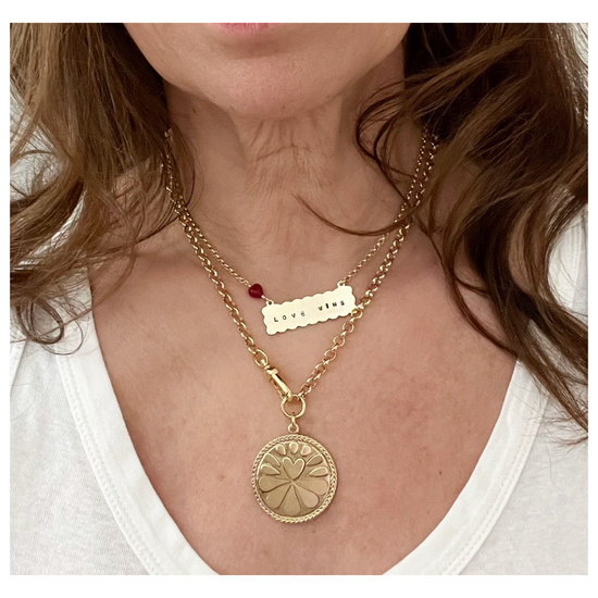 Love Wins Plaque Necklace by Sandrine France Studio