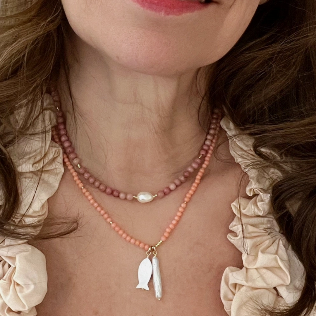 18" Lotus Necklace by Sandrine France Studio