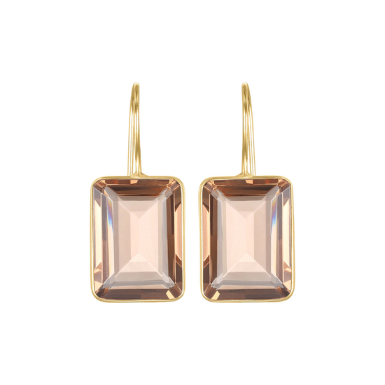 Champagne Valencia Emerald Cut Dangles by Amelia Rose Jewelry