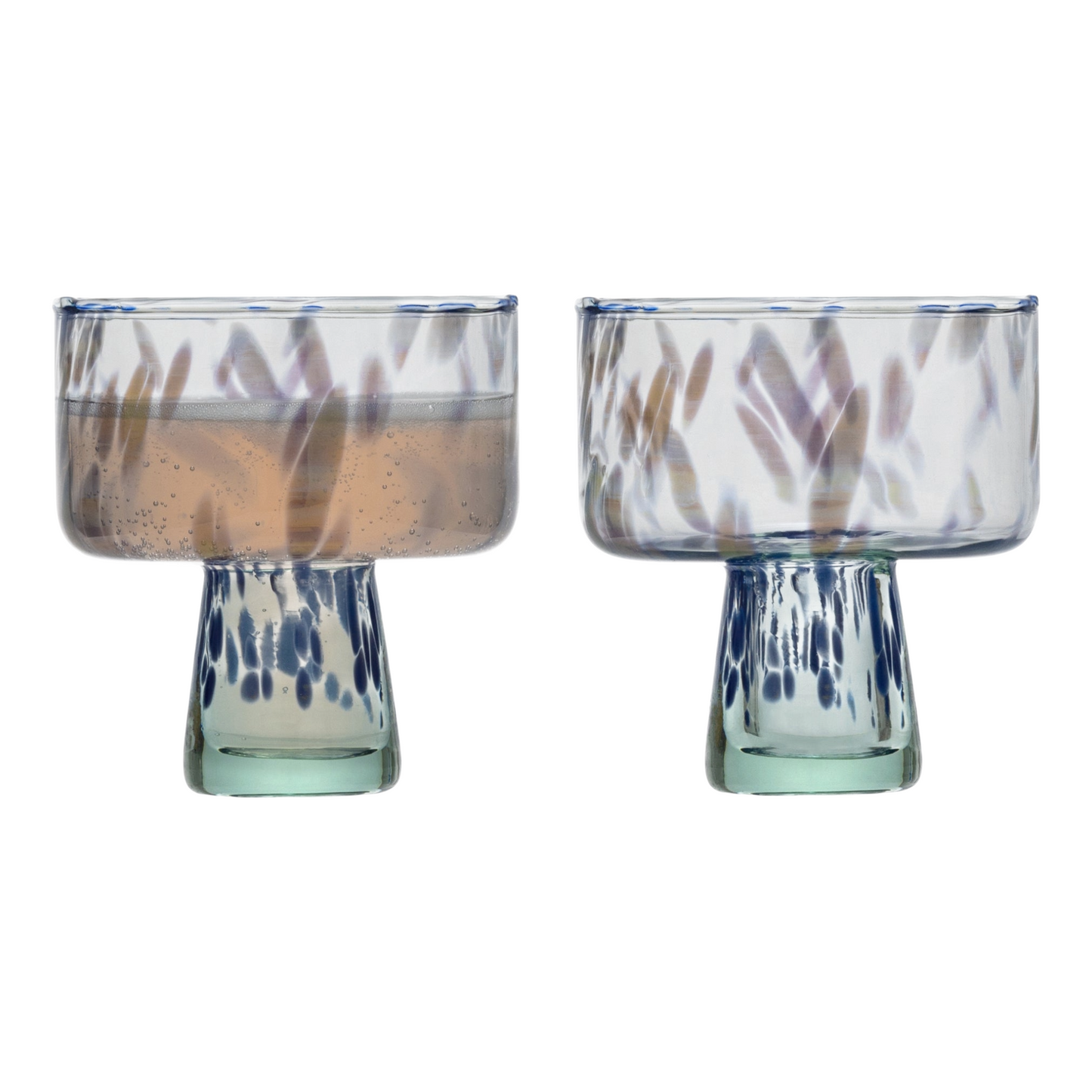 Ocean Blues Sea Glass Cocktail Saucer Set
