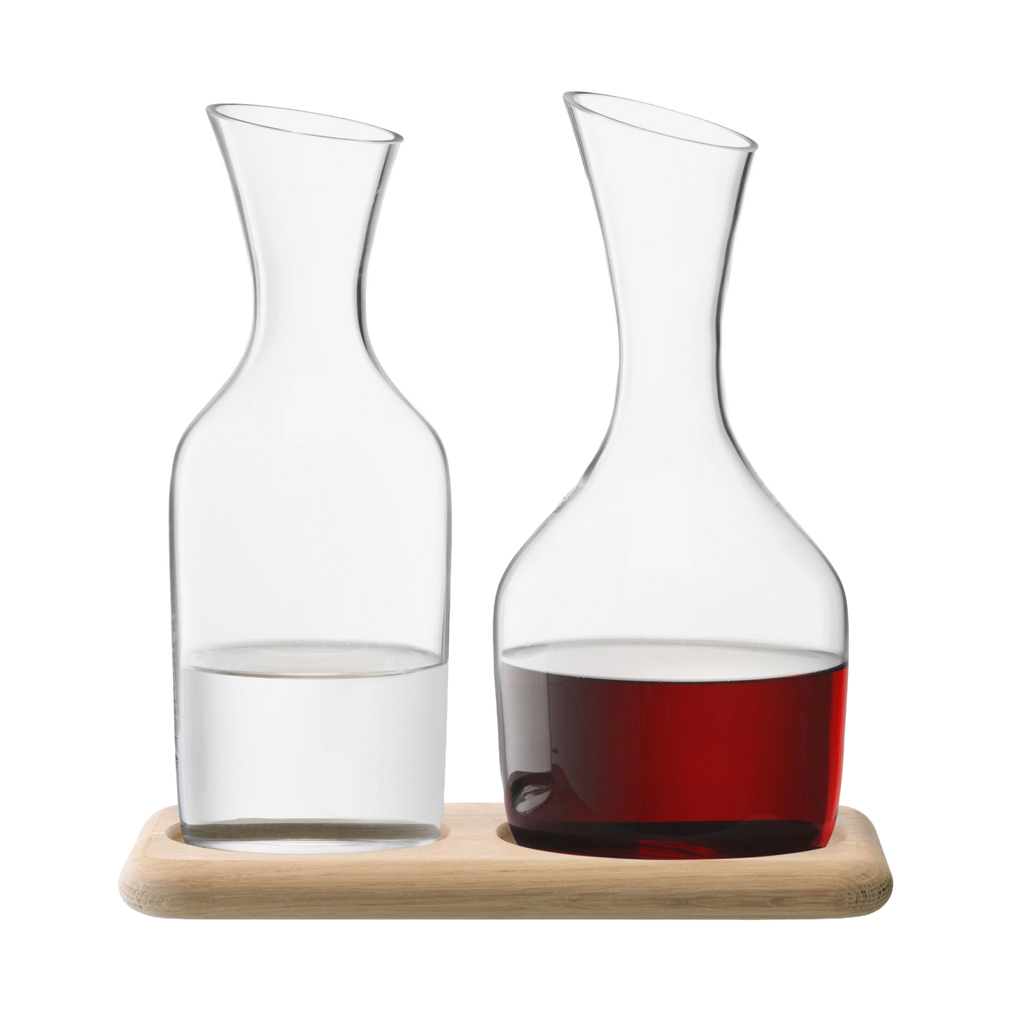 Carafe Set with Oak Base