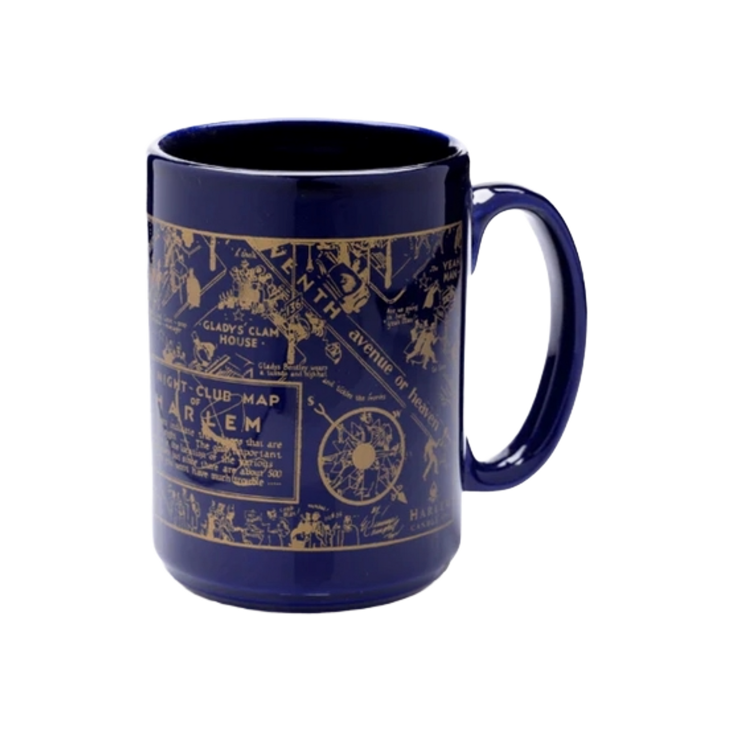 Blue Vintage Nightclub Map of Harlem Mug