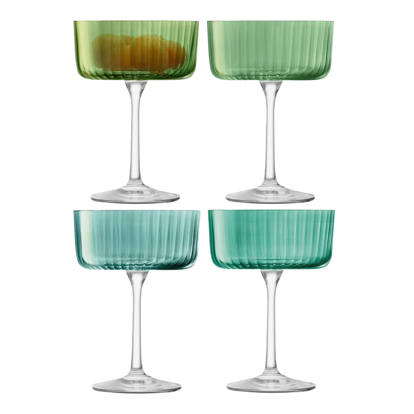 Jade Gems Champagne/Cocktail Glass Set