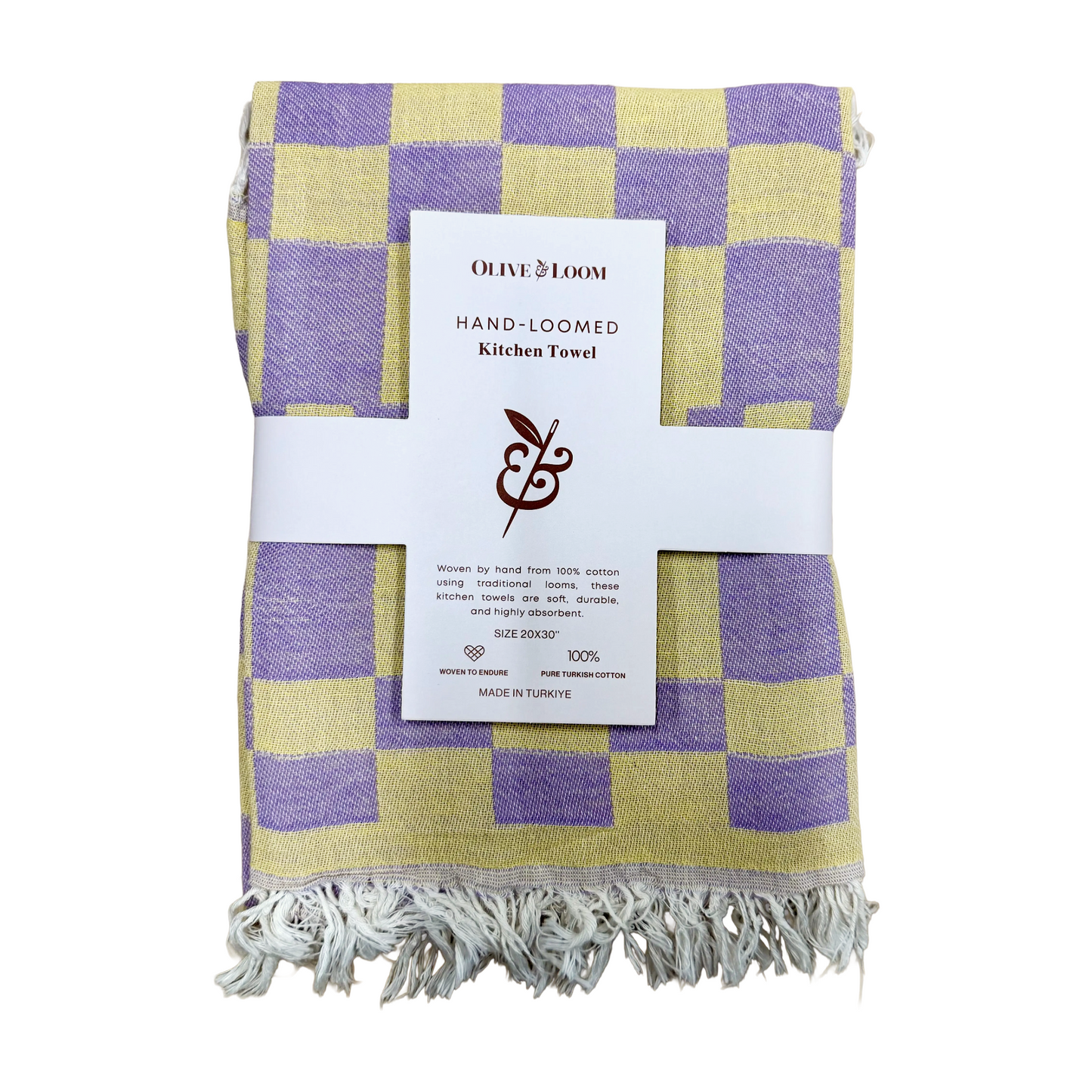 Yellow & Lavender Blocks Geometric Tea Towel