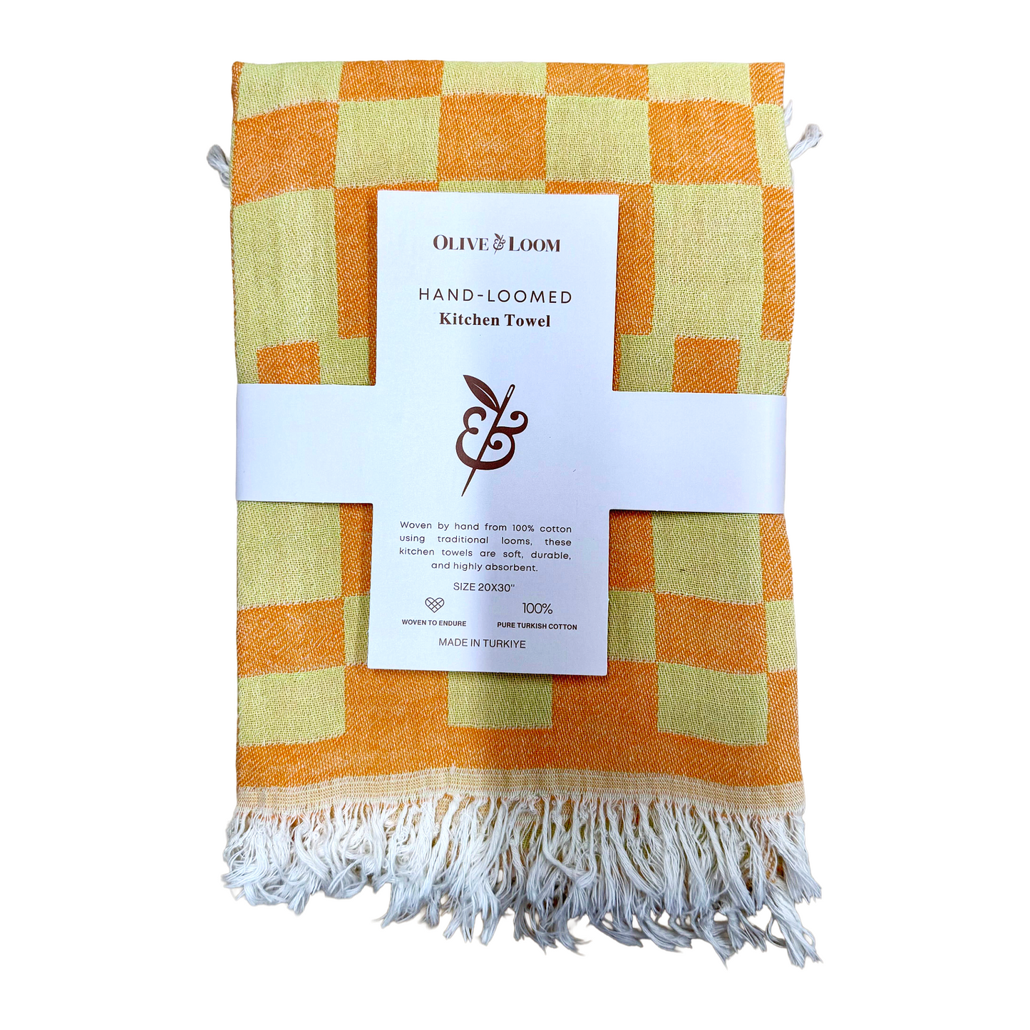 Orange & Yellow Blocks Geometric Tea Towel