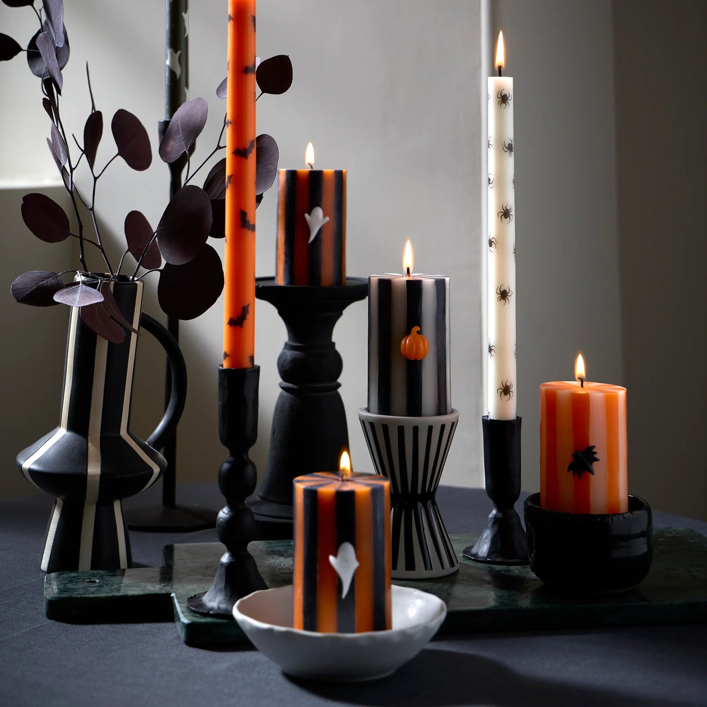 Mixed Halloween Icons Taper Candles