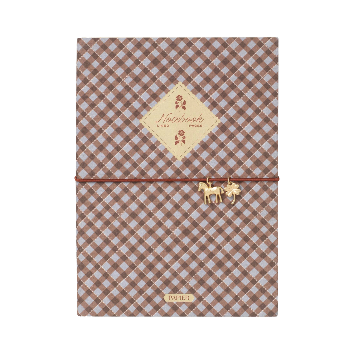 Petals and Plaid Fabric Notebook