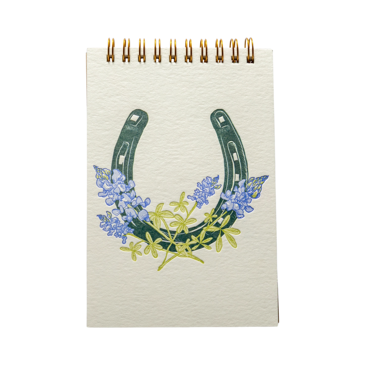 Horseshoe & Bluebonnets Letterpress Notebook
