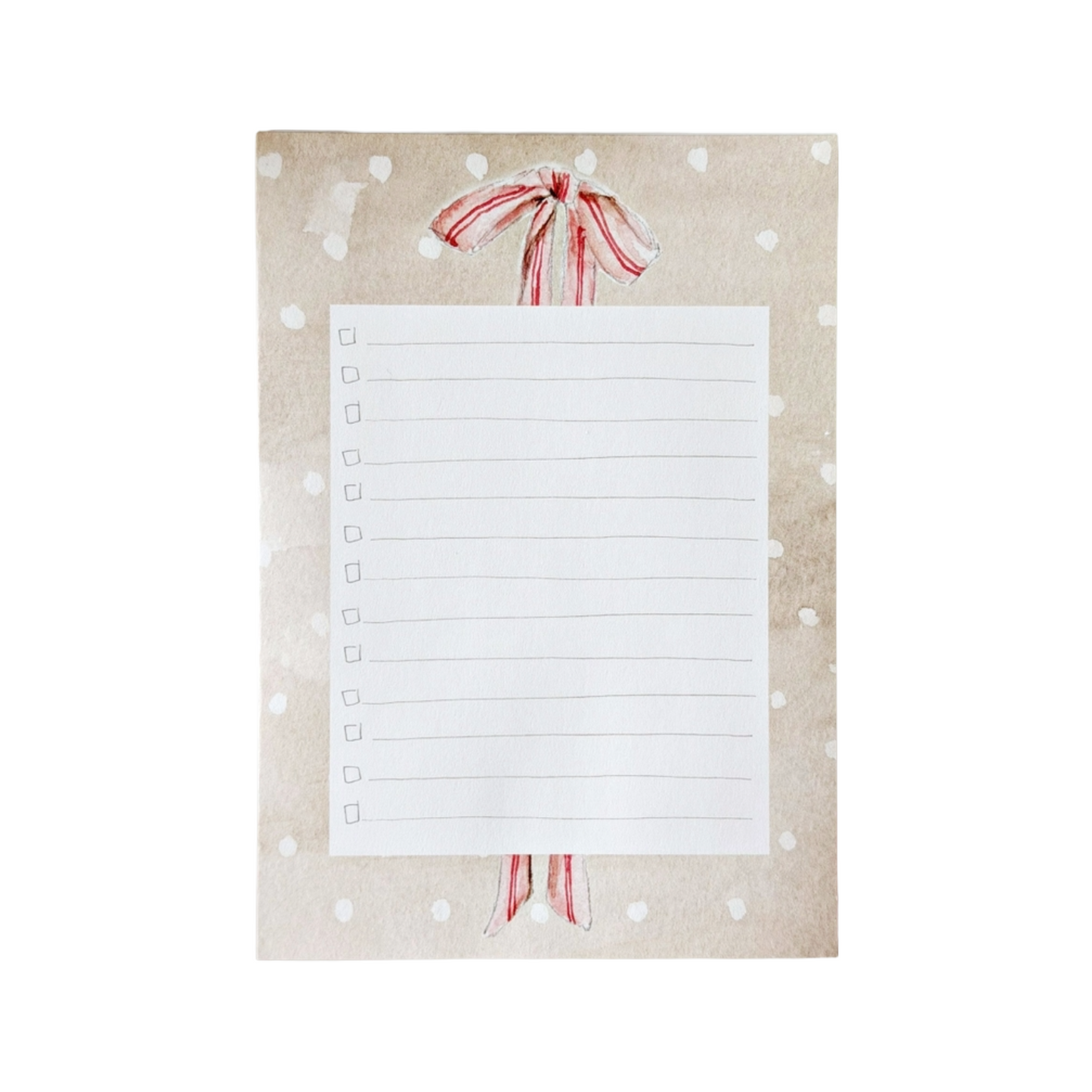 Pink Bow Checklist Notepad