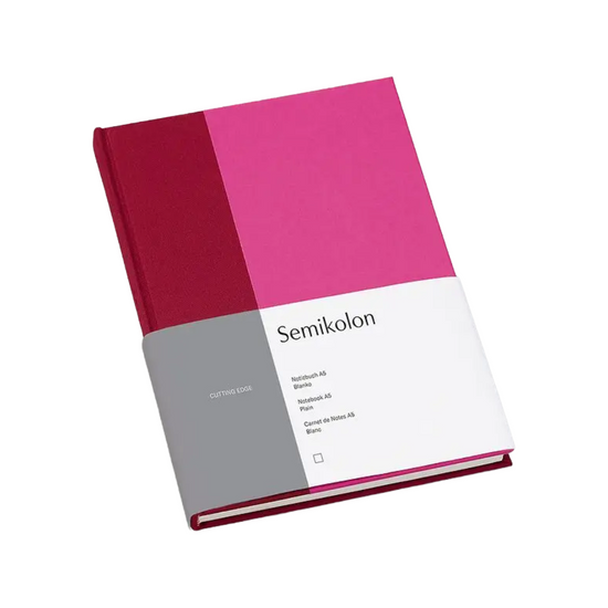 Raspberry Fuschia Cutting Edge Notebook, Lined by Semikolon