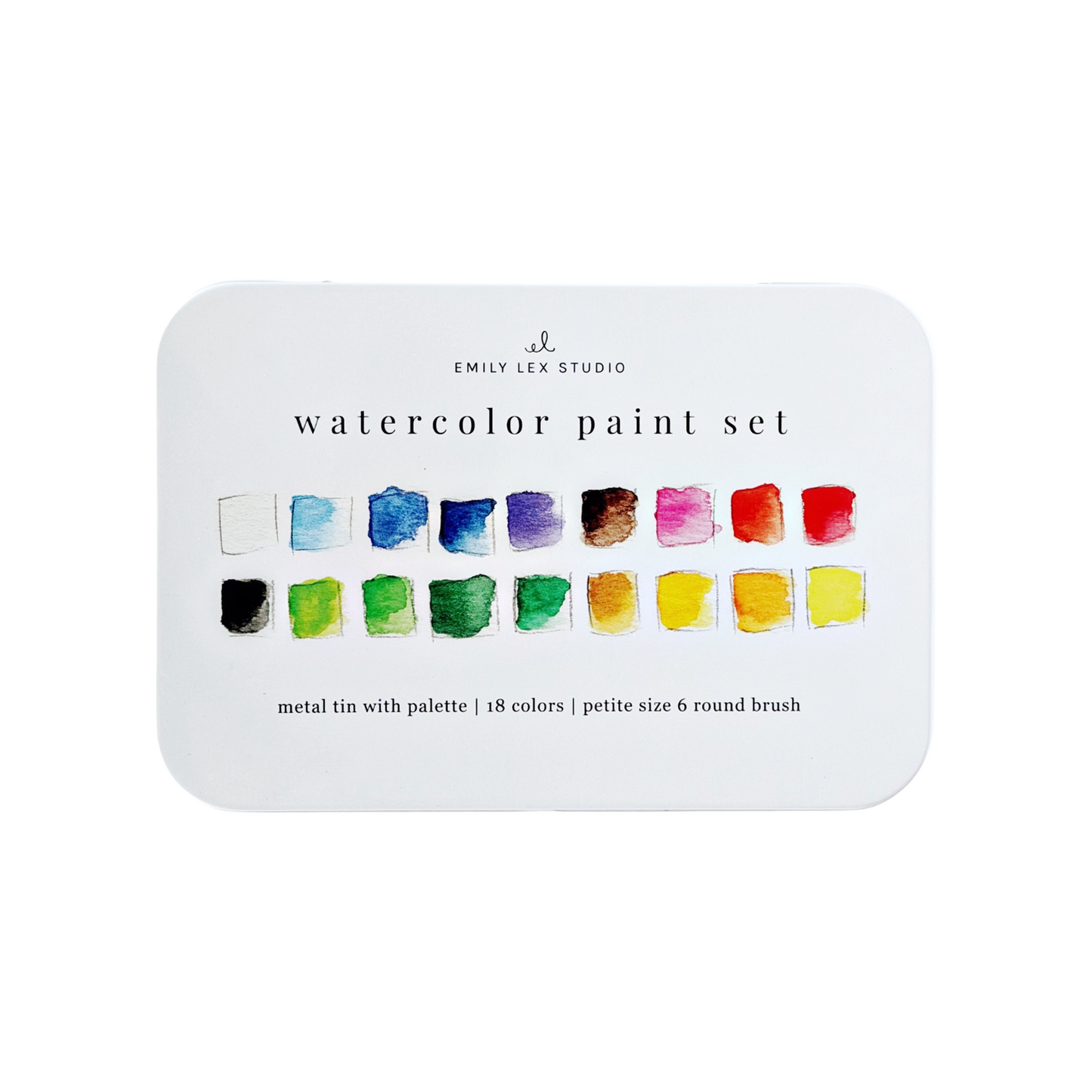 Watercolor Paint Tin with Brush