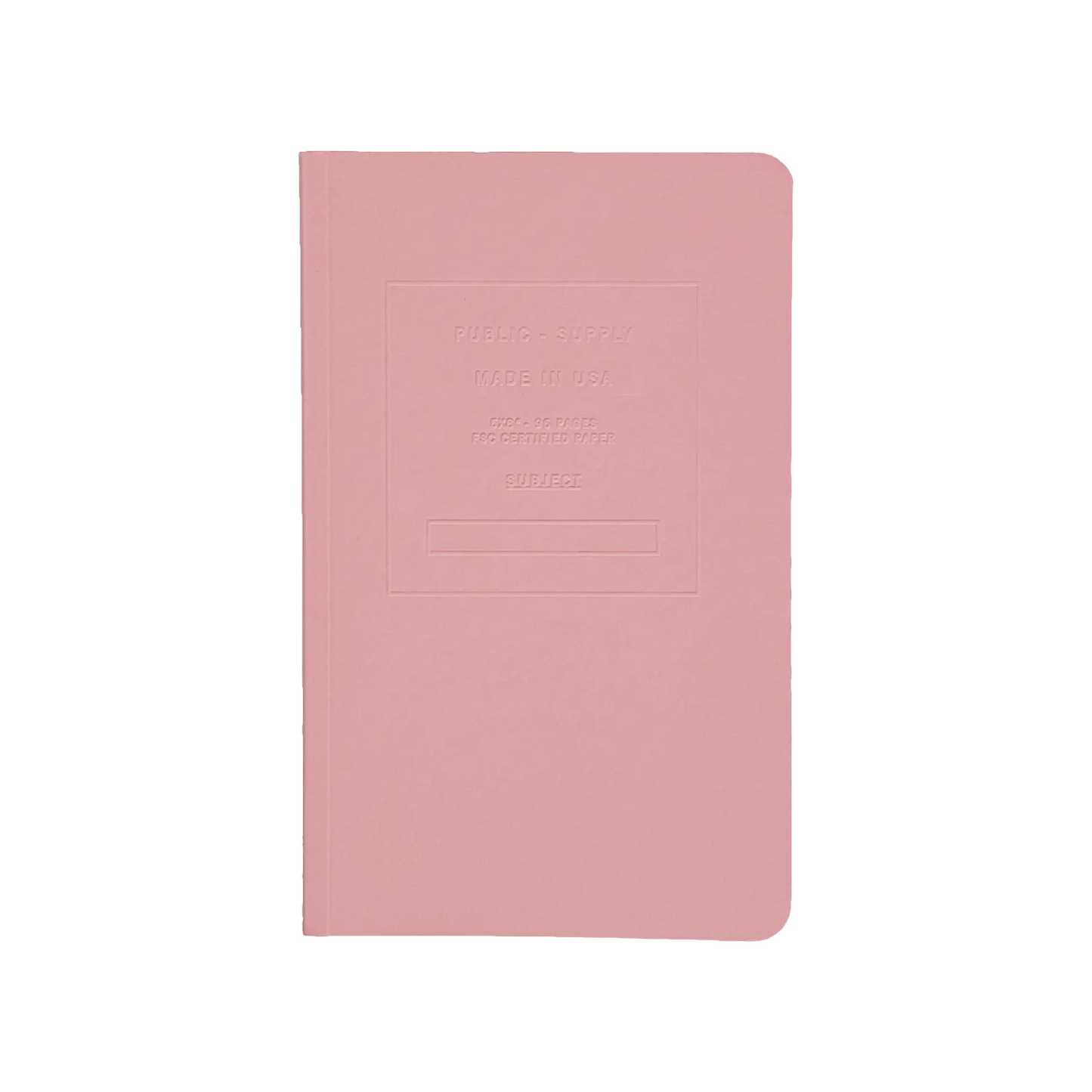 Public Supply Embossed Notebook, Blush