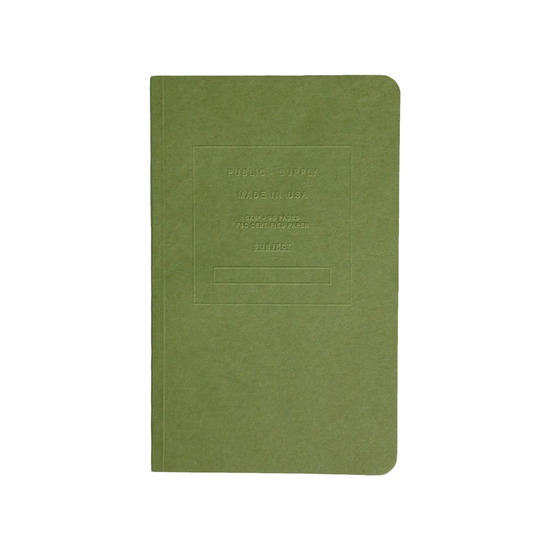 Public Supply Embossed Notebook, Moss