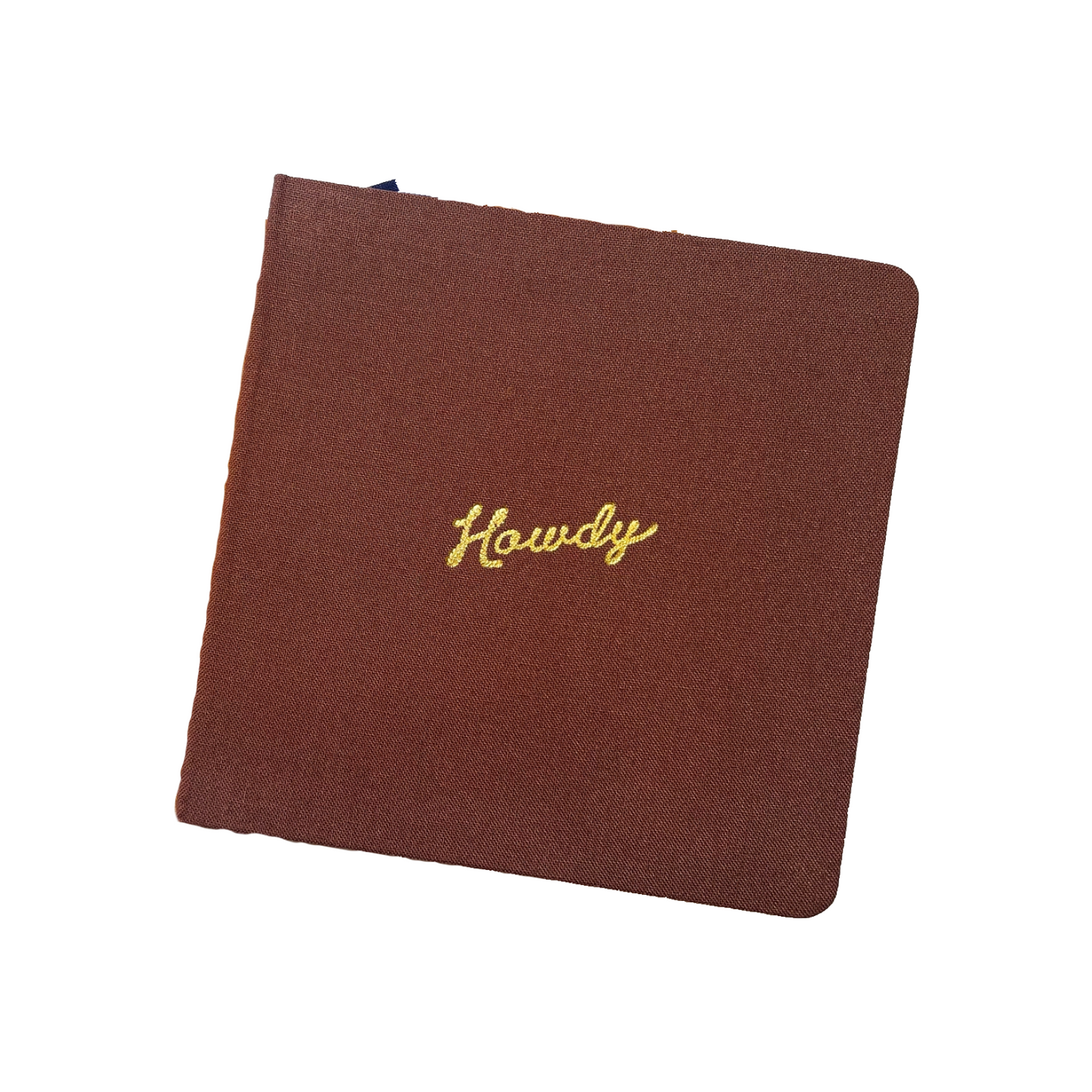 Howdy Square Linen Notebook in Brown