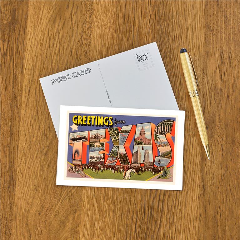Greetings From Texas Postcard by Found Image Press