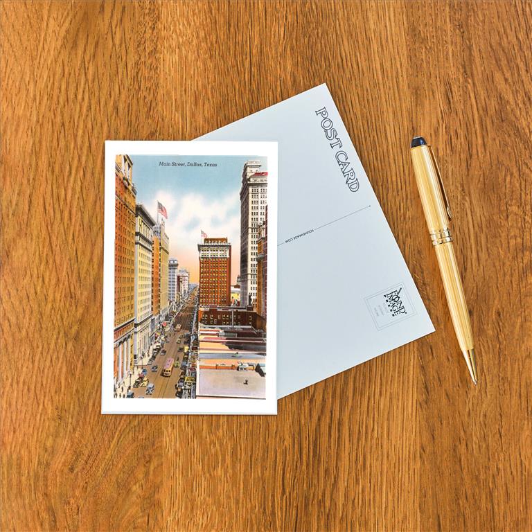 Main Street, Dallas, Texas Postcard by Found Image Press