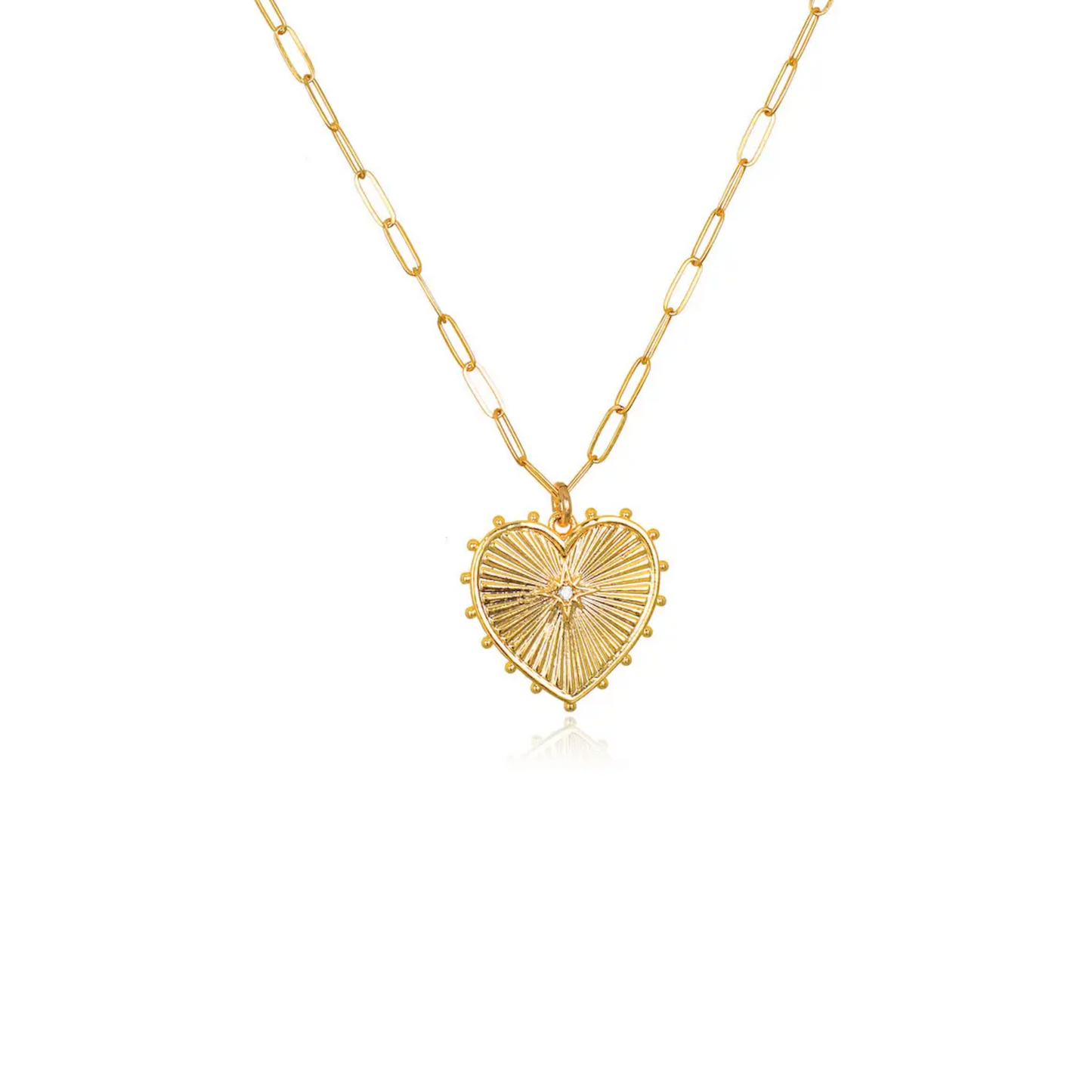 Beaded Heart Charm Necklace by Amelia Rose Jewelry