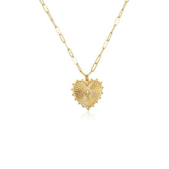 Beaded Heart Charm Necklace by Amelia Rose Jewelry