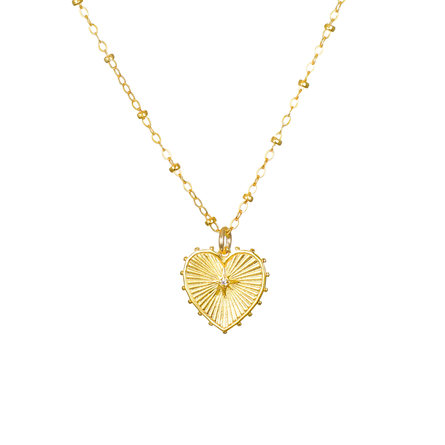Beaded Heart Satellite Necklace by Amelia Rose Jewelry