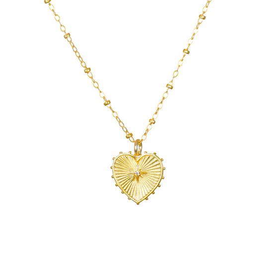 Beaded Heart Satellite Necklace by Amelia Rose Jewelry