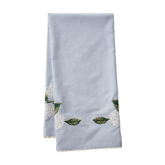 Hydrangea Embroidered Tea Towel by Rifle Paper Co.