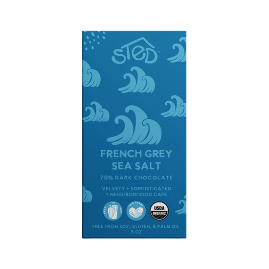 French Grey Sea Salt Mini Chocolate Bar by Sted Foods