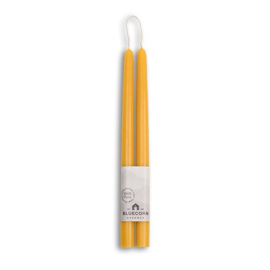 10" Raw Beeswax Taper Set
